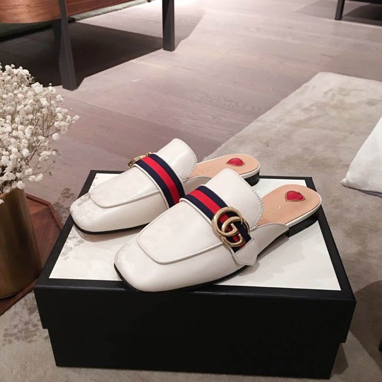 (1:1 replica) Gucci Women s Slipper White For Women GG 423694 DKHC0 9061
