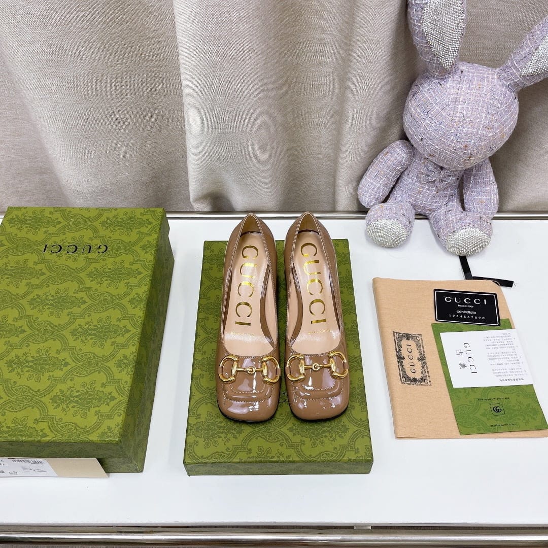 (1:1 replica) Gucci Women s Mid-Heel Ballet With Horsebit Jade Green For Women GG