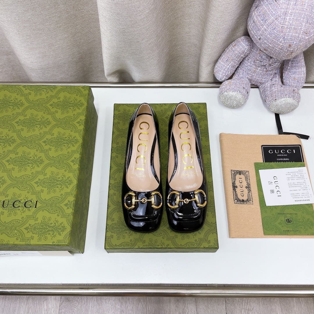 (1:1 replica) Gucci Women s Ballet Flat With Horsebit Black For Women GG 645600 C9D00 1000