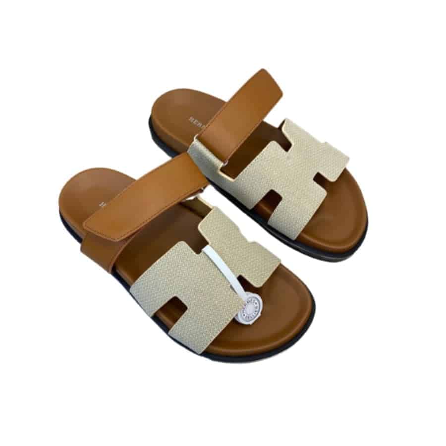 (1:1 replica) Hermes Chypre Sandal Beige For Women
