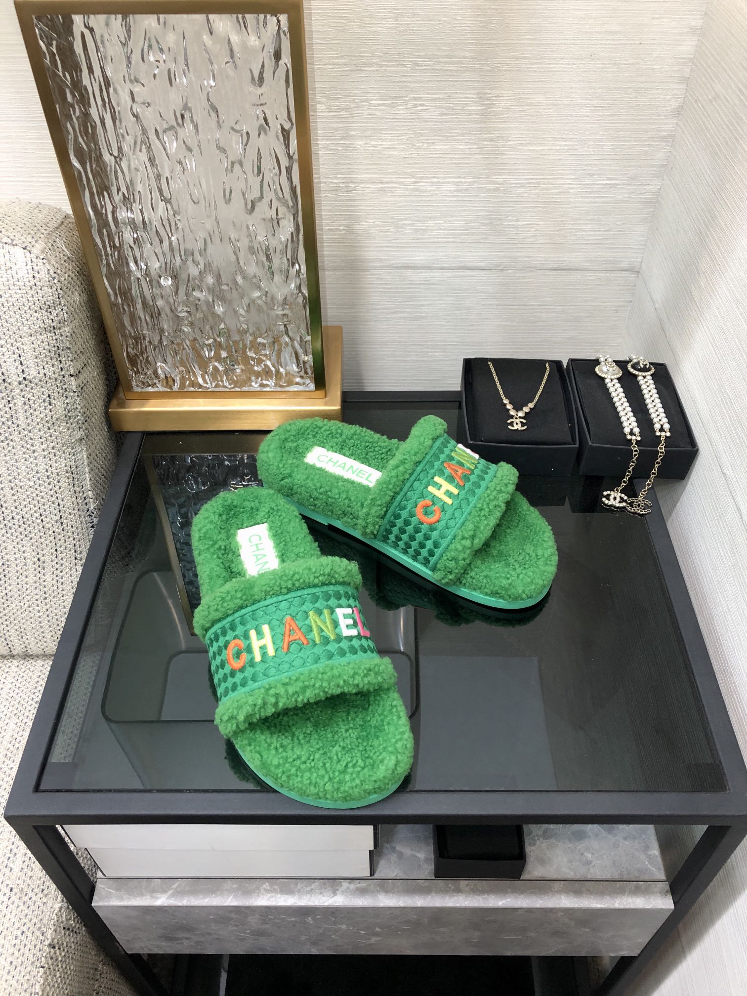 (1:1 replica) Chanel Women s Mules With Lining Green For Women 1.2in/3cm