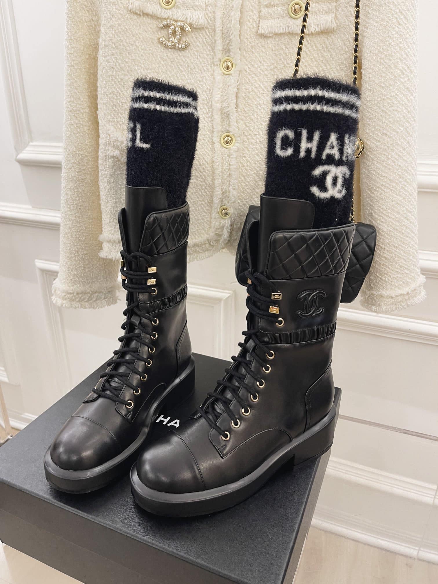 (1:1 replica) Chanel Women s Lace-Ups Black For Women