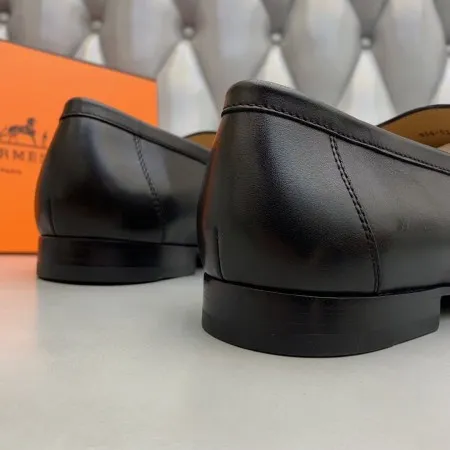 (1:1 replica) Hermes Men s Colette Loafers In Noir Calfskin HM045