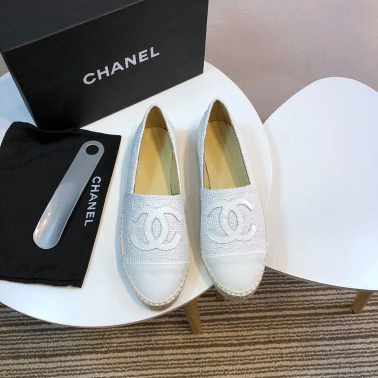 (1:1 replica) Chanel Espadrilles White For Women, Women s Shoes G29762