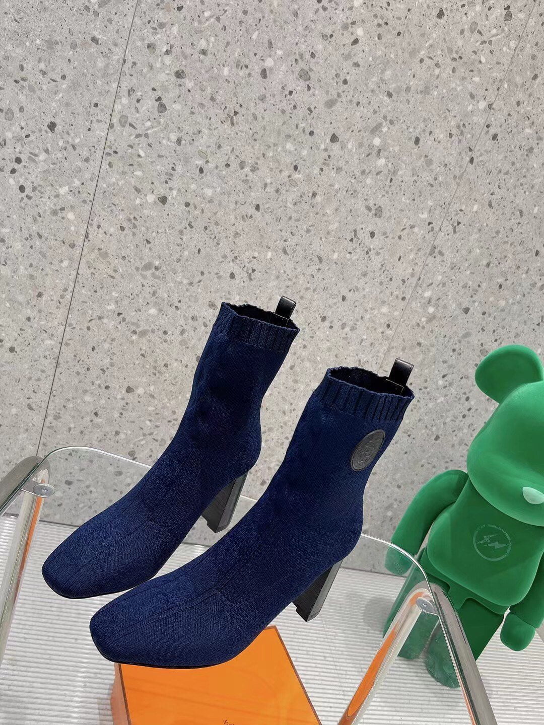(1:1 replica) Hermes Volver 90 Ankle Boot Blue For Women, Women s Shoes H192035Z