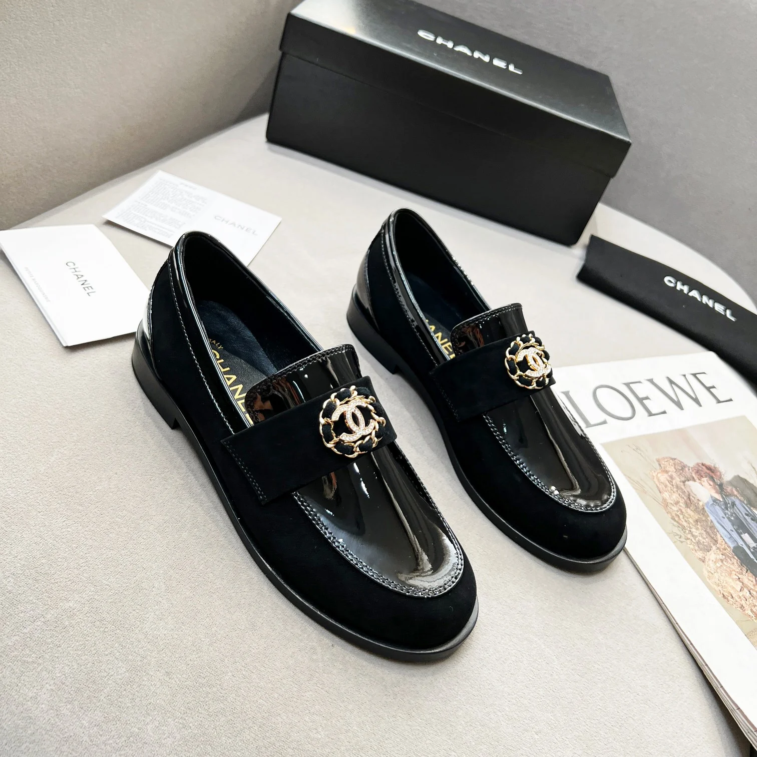 (1:1 replica) Chanel Women s Loafers Black For Women G39606 Y56272 94305