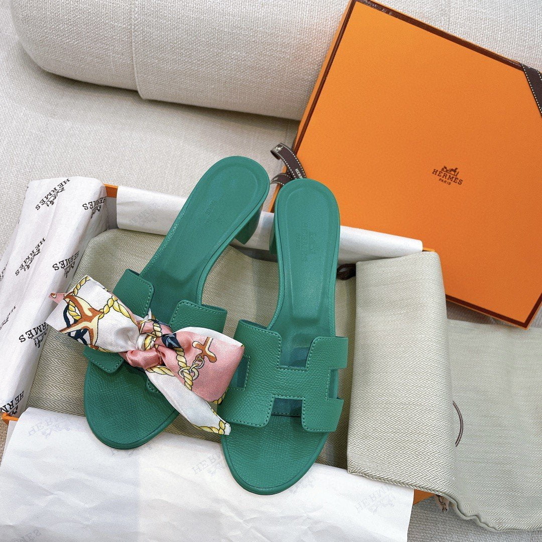 (1:1 replica) Hermes Oasis Sandal Teal For Women, Women s Shoes H151215Z
