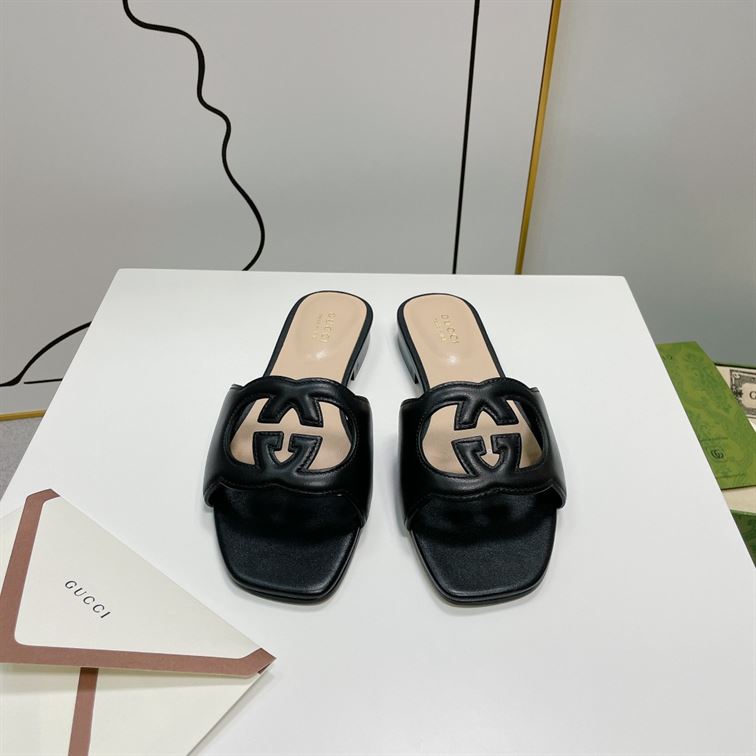 (1:1 replica) GUCCI WOMEN S INTERLOCKING G CUT-OUT SLIDE SANDAL GSL012