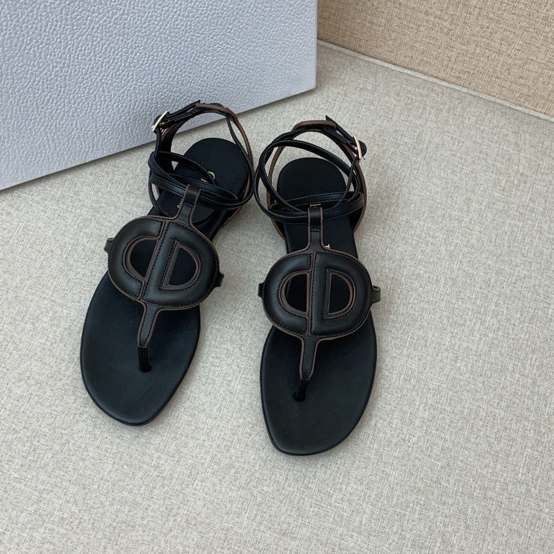 (1:1 replica) Christian Dior D Club Sandal Black For Women CD