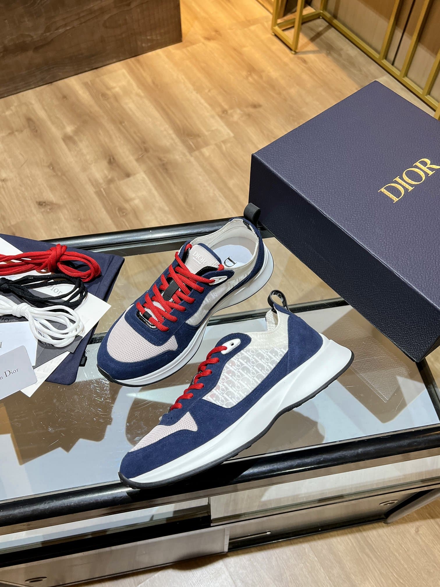 (1:1 replica) Christian Dior Women s B25 Runner Sneaker Blue For Women CD