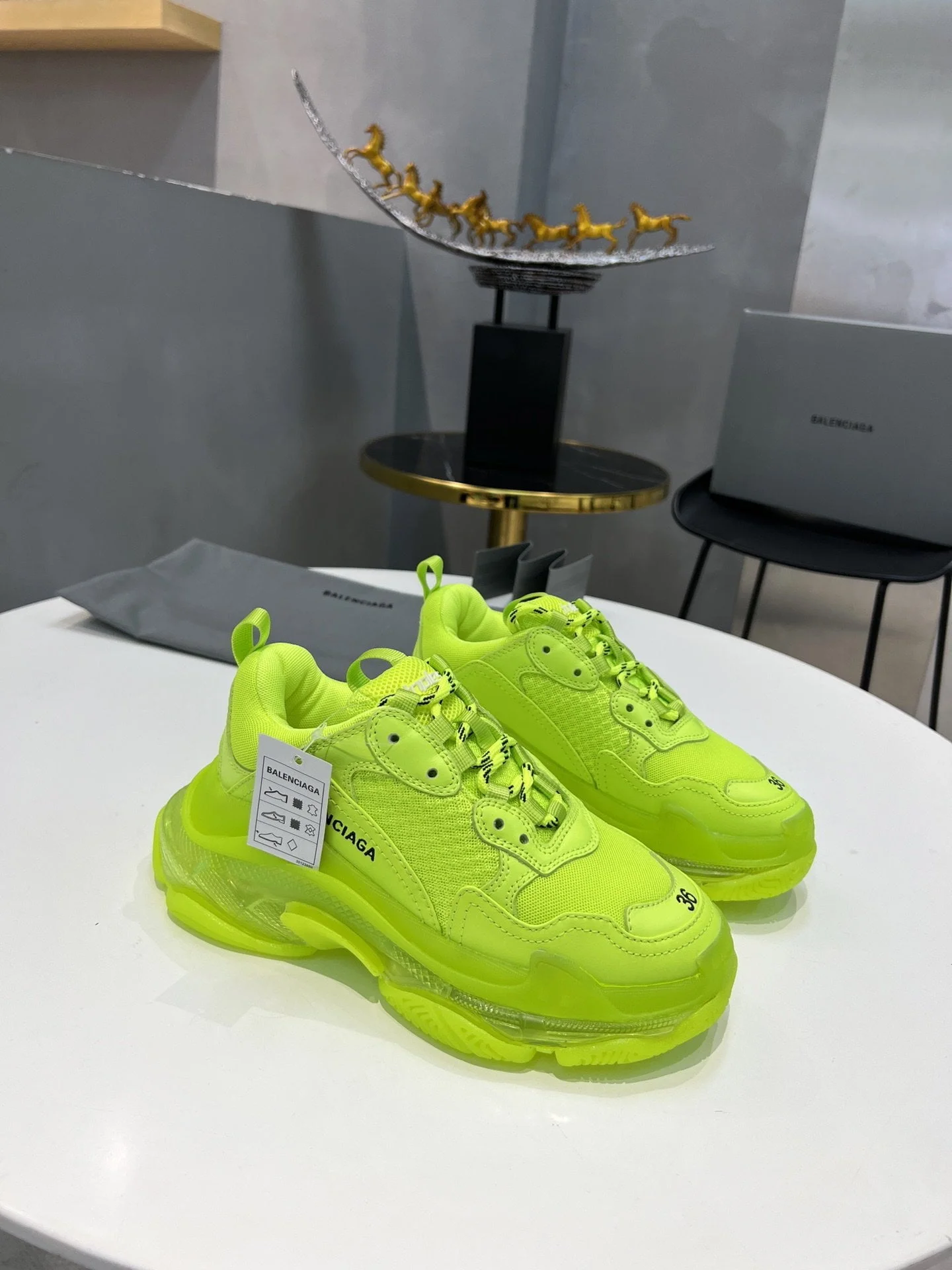 (1:1 replica) Balenciaga Triple S Trainers Clear Sole Yellow For Women