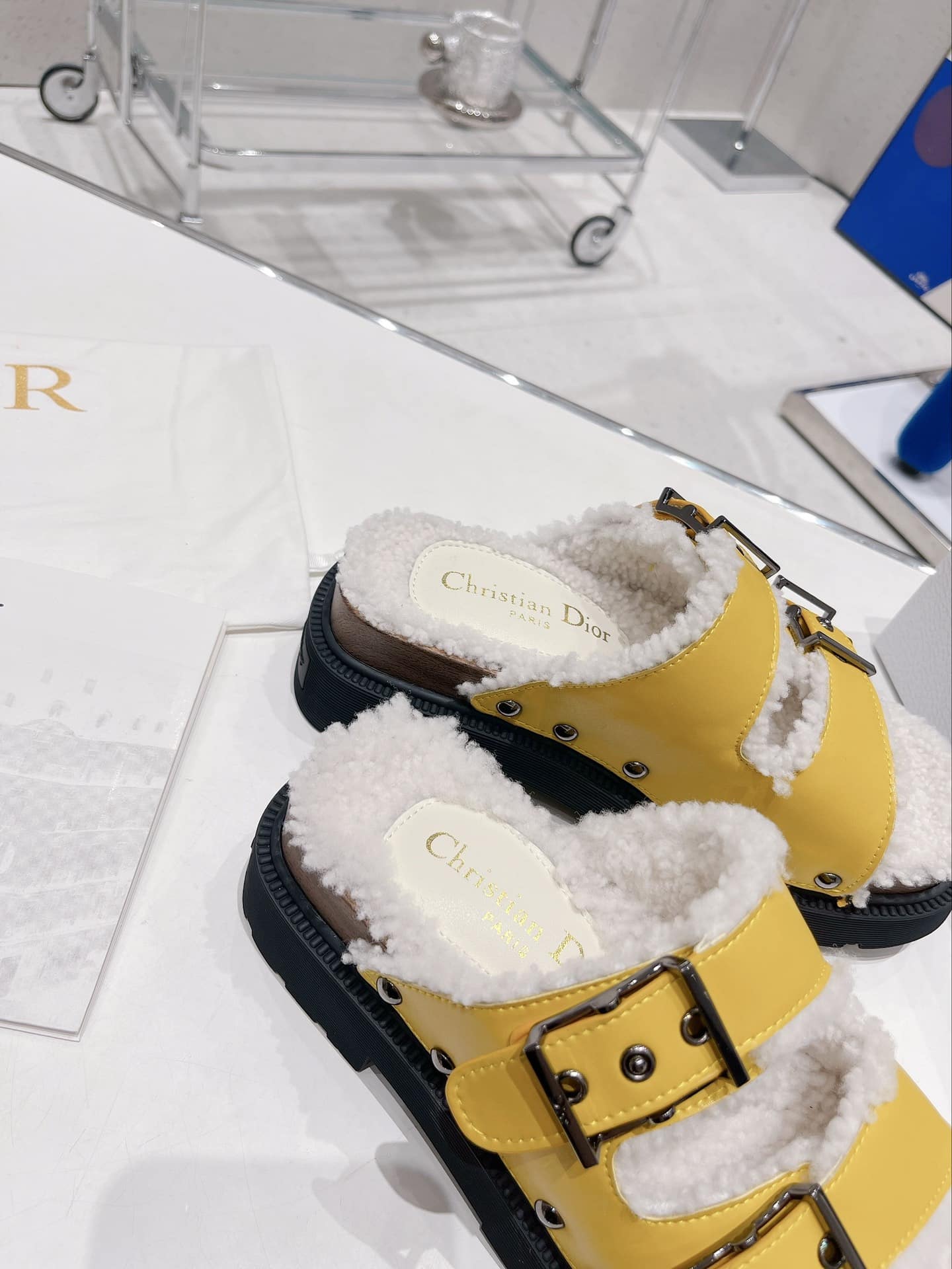 (1:1 replica) Christian Dior Women s Diorquake Sandal Yellow For Women CD