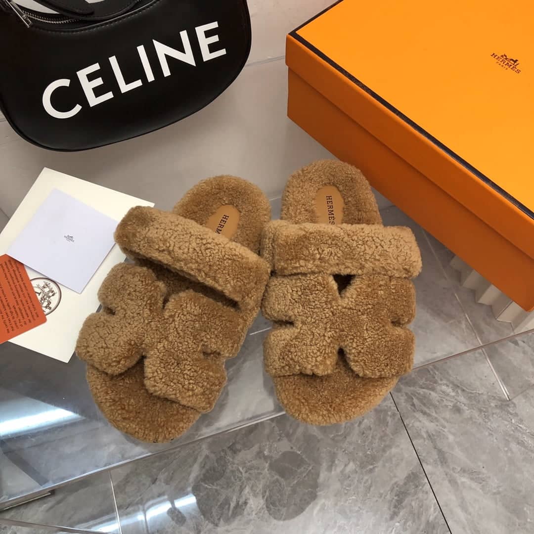(1:1 replica) Hermes Chypre Sandal Gobi Beige For Women H222931ZHBK440