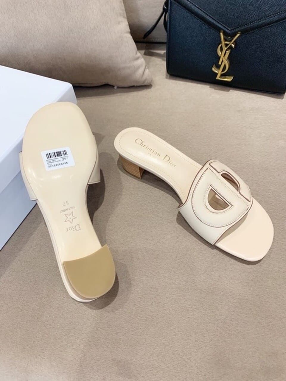 (1:1 replica) Christian Dior D Club Slide Beige For Women CD