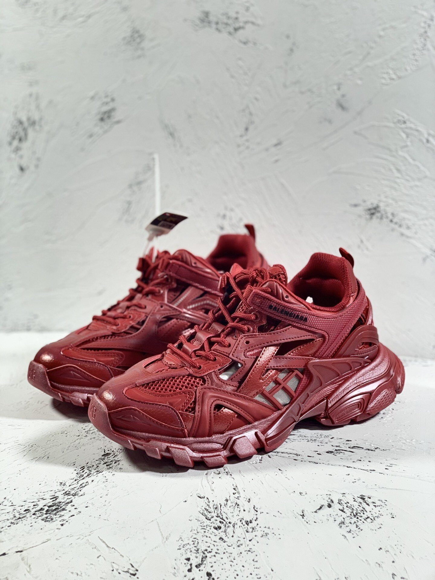 (1:1 replica) Balenciaga Track.2 Clear Sole Trainers Red For Women