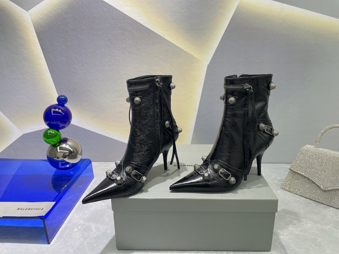 (1:1 replica) Balenciaga Cagole Bootie Black For Women 694379WAD4E1081