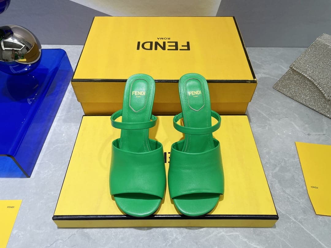(1:1 replica) Fendi First Green High-Heeled Sandals For Women