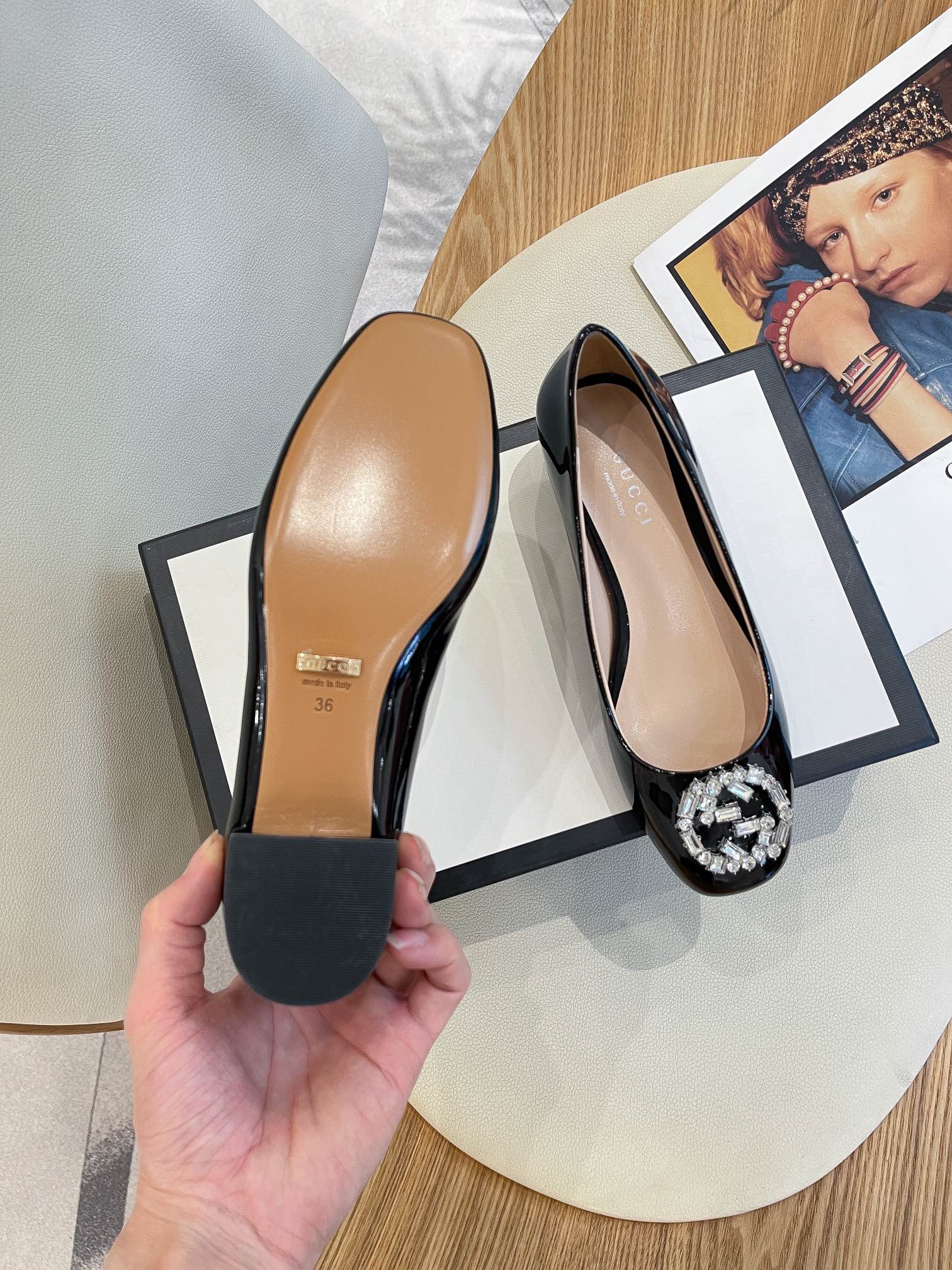(1:1 replica) Gucci Women s Blondie Mid-Heel Pump Black For Women GG