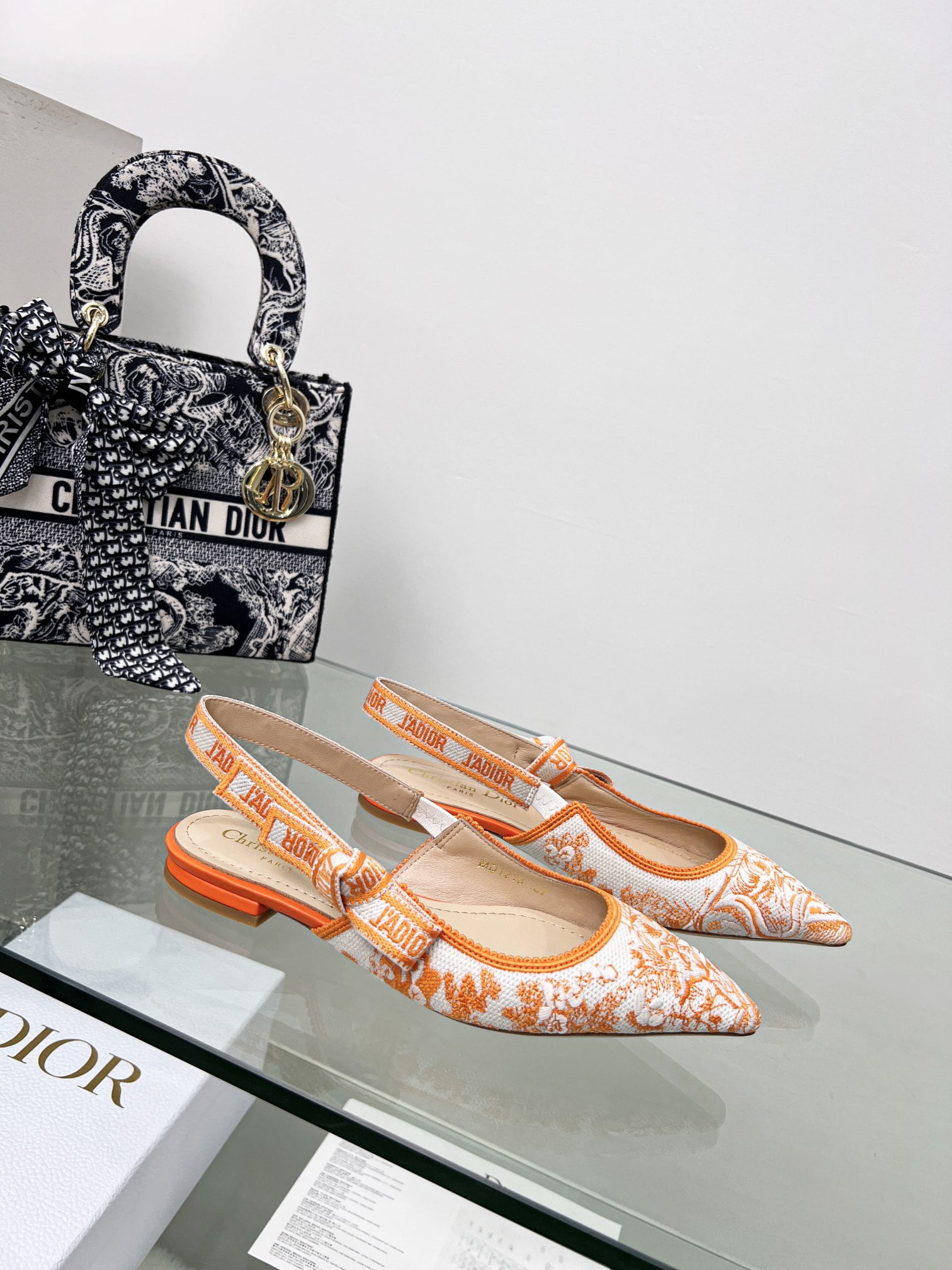 (1:1 replica) Christian Dior Women s J Adior Slingback Pump Orange For Women CD 0.7in/ 2cm
