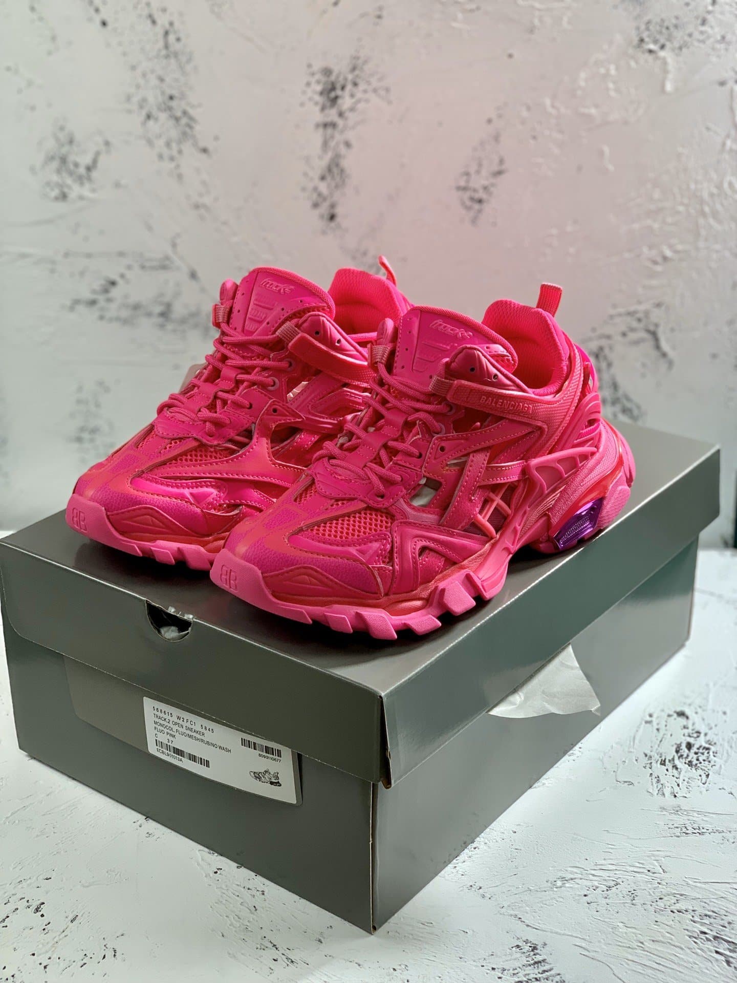 (1:1 replica) Balenciaga Track.2 Clear Sole Trainers Pink For Women