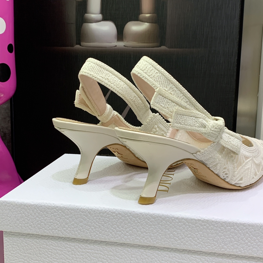 (1:1 replica) Christian Dior Women s J Adior Slingback Pump White For Women CD KCP944MCM_S03W