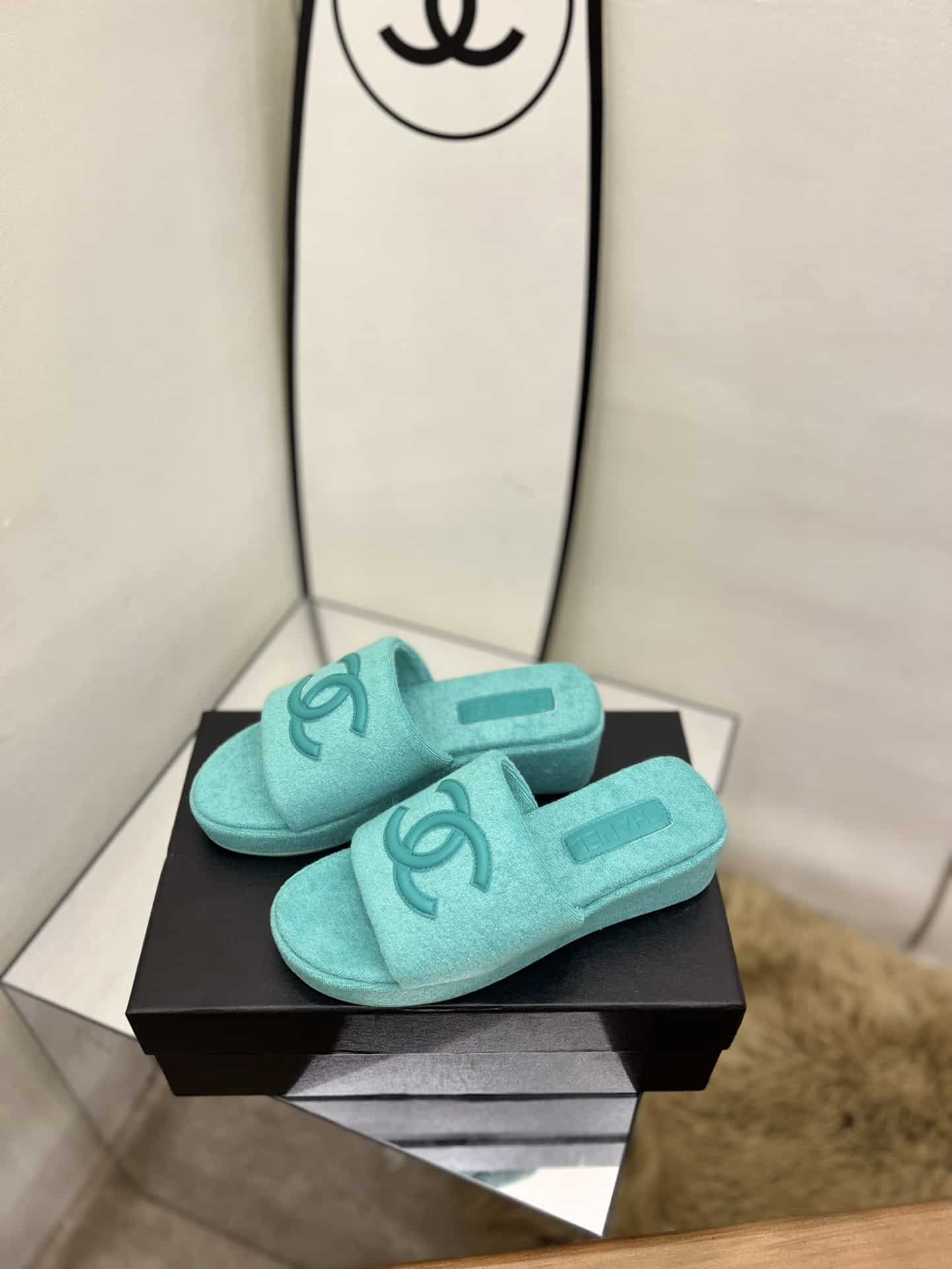 (1:1 replica) Chanel Women s Mules Green For Women 1.5in/4cm
