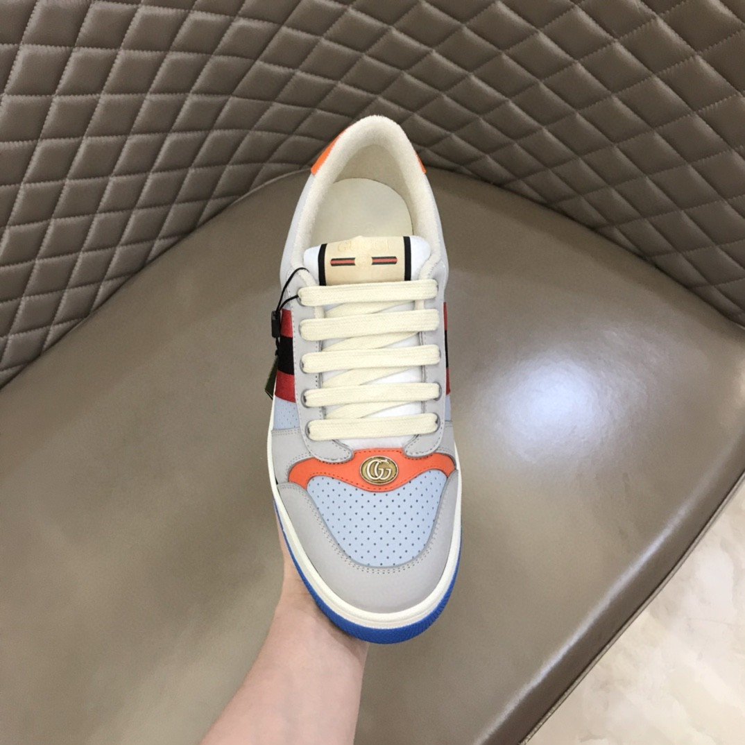 (1:1 replica) Gucci Gray Screener Sneakers For Women GG Shoes 708296 0YIA0
