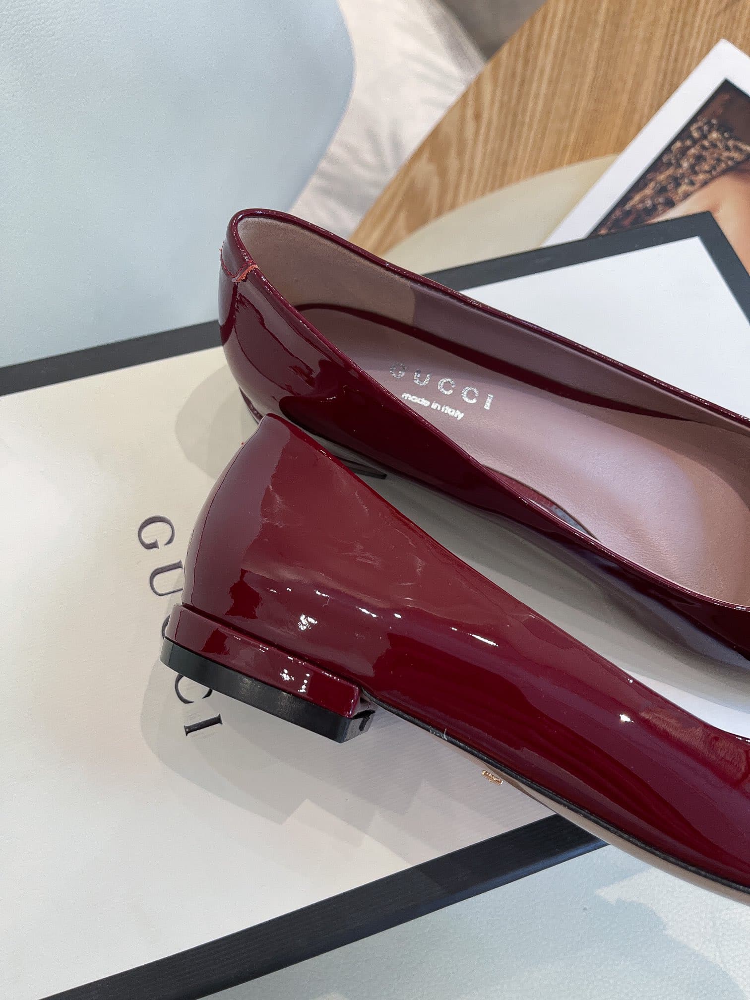 (1:1 replica) Gucci Women s Ballet Flat With Horsebit Red For Women GG