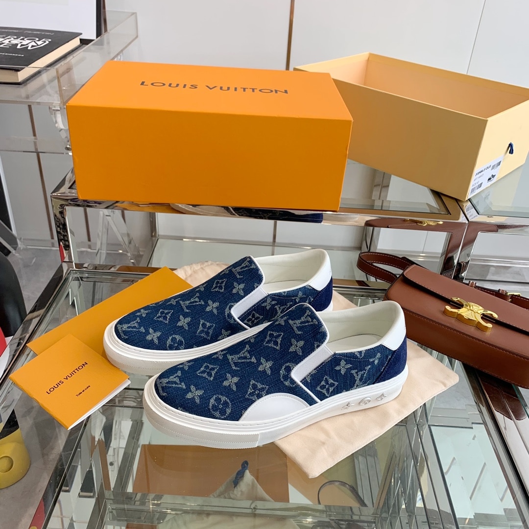 (1:1 replica) Louis Vuitton Women s Trocadero Slip On Blue For Women LV