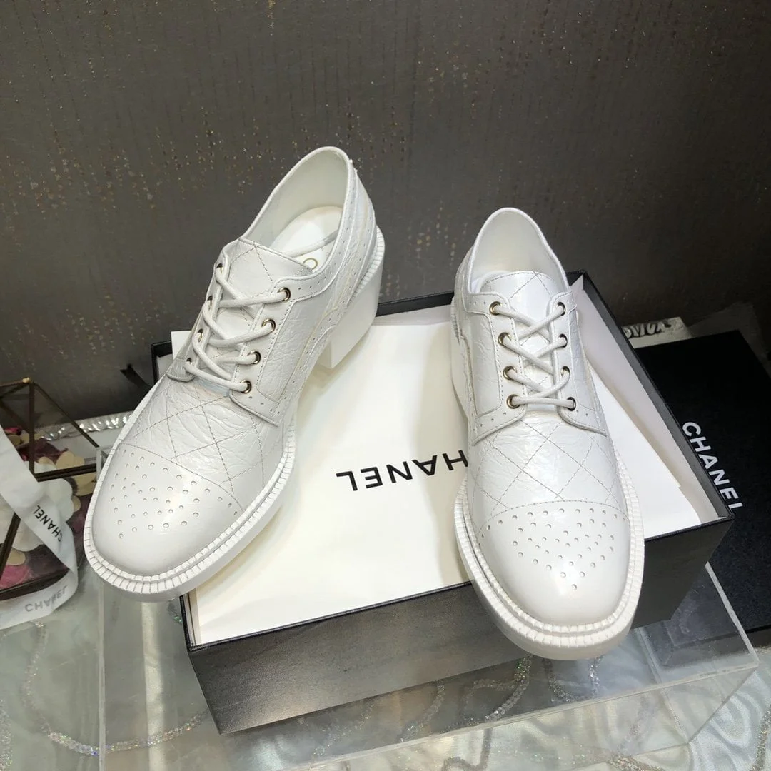 (1:1 replica) Chanel Women s Laced Shoes White For Women