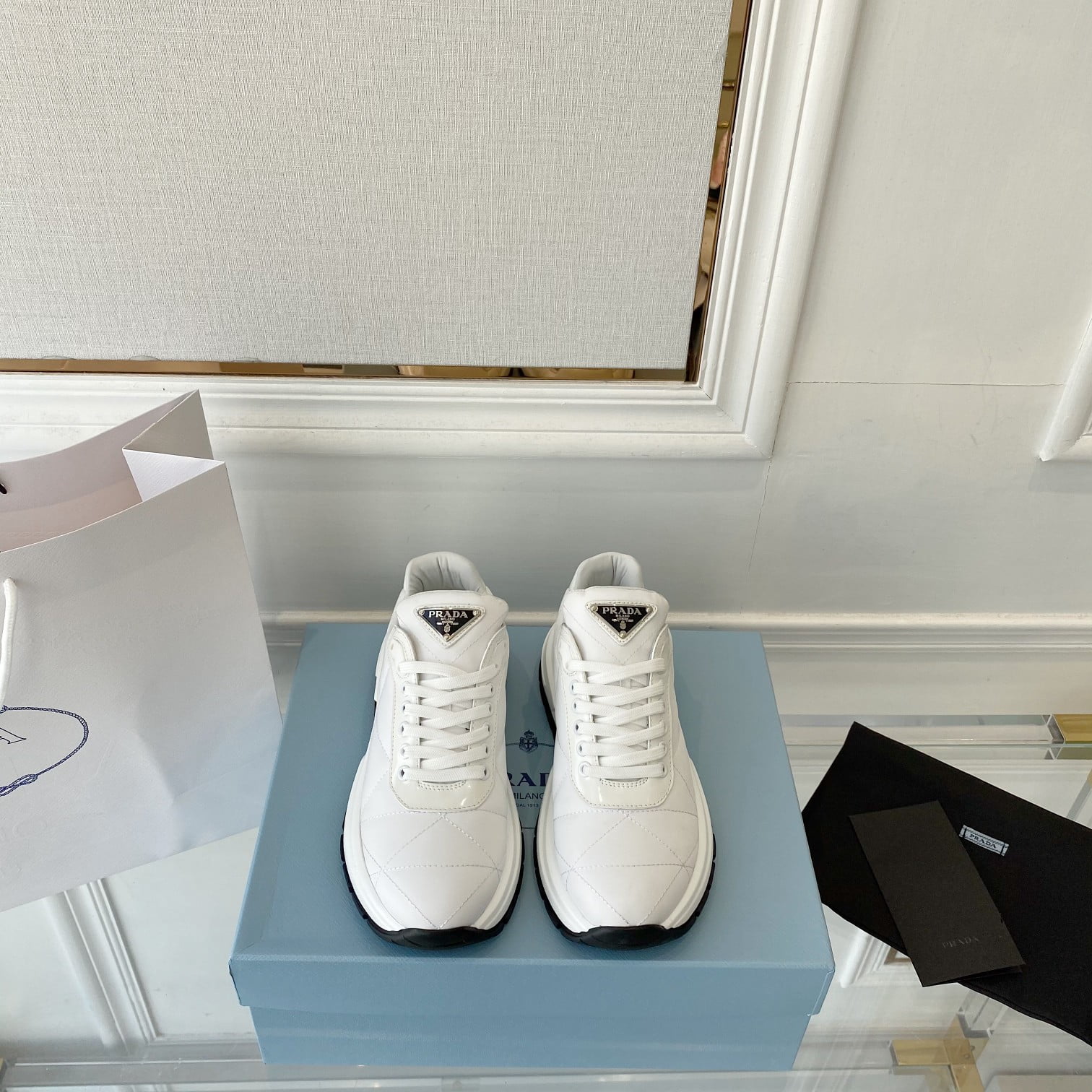 (1:1 replica) Prada Prax 01 Nylon Sneakers White For Women PRD P00618382