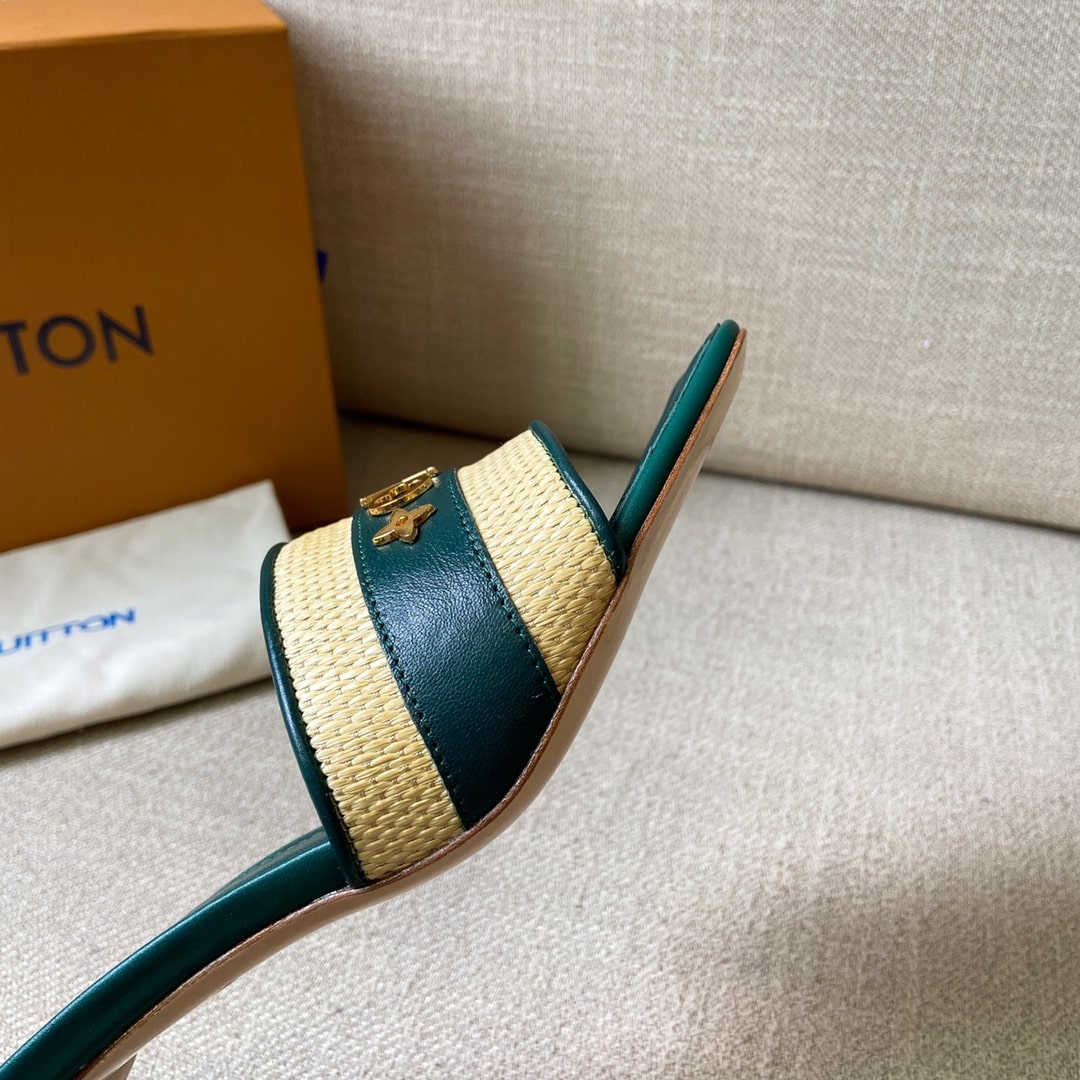 (1:1 replica) Louis Vuitton Women s Lock It Mule Green For Women LV 2.2in/5.5cm