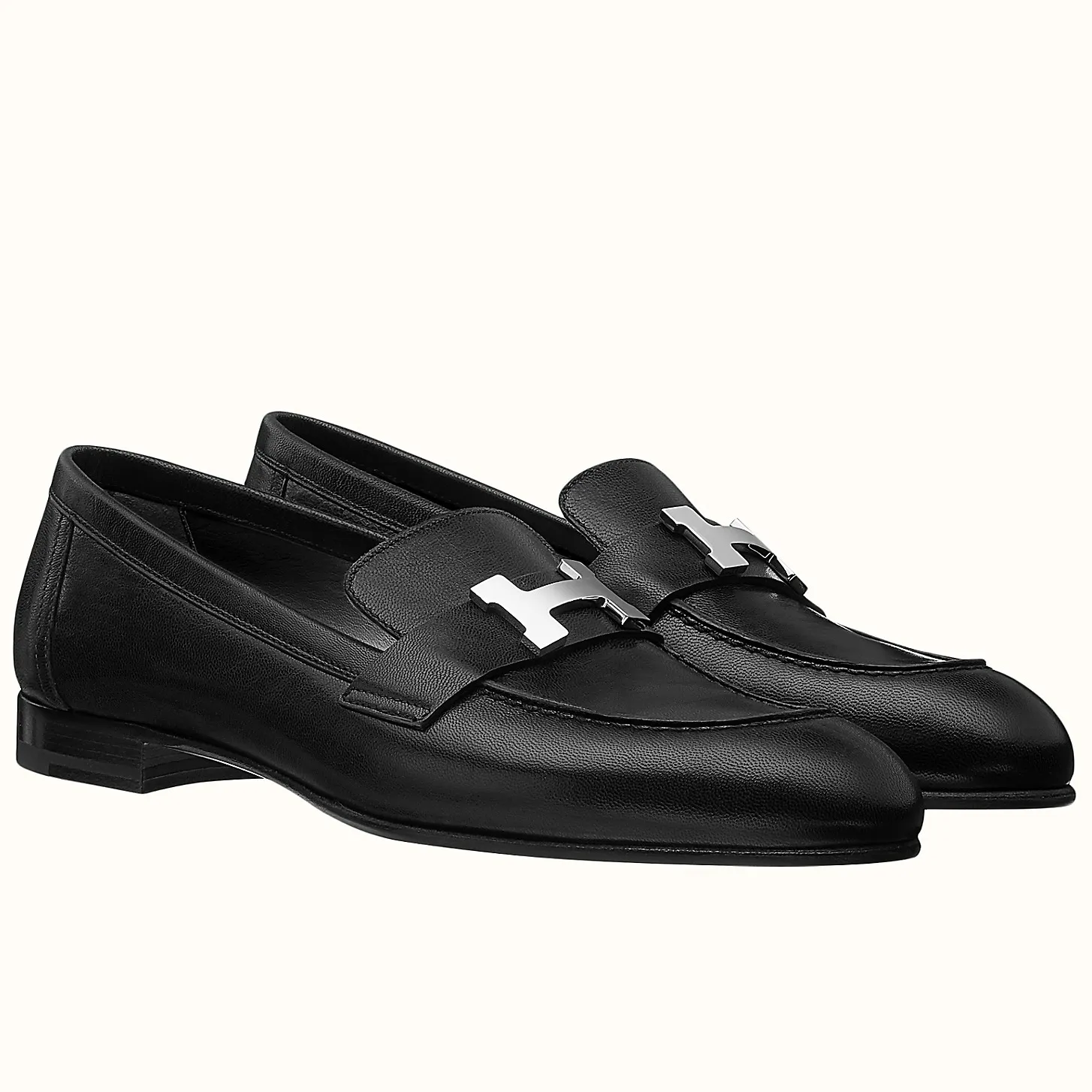 (1:1 replica) Hermes Women s Paris Loafers In Noir Goatskin HM084