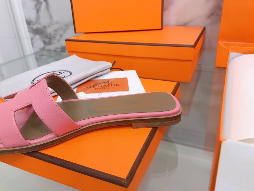 (1:1 replica) Hermes Oran Sandal Pink For Women, Women s Shoes H021056Z