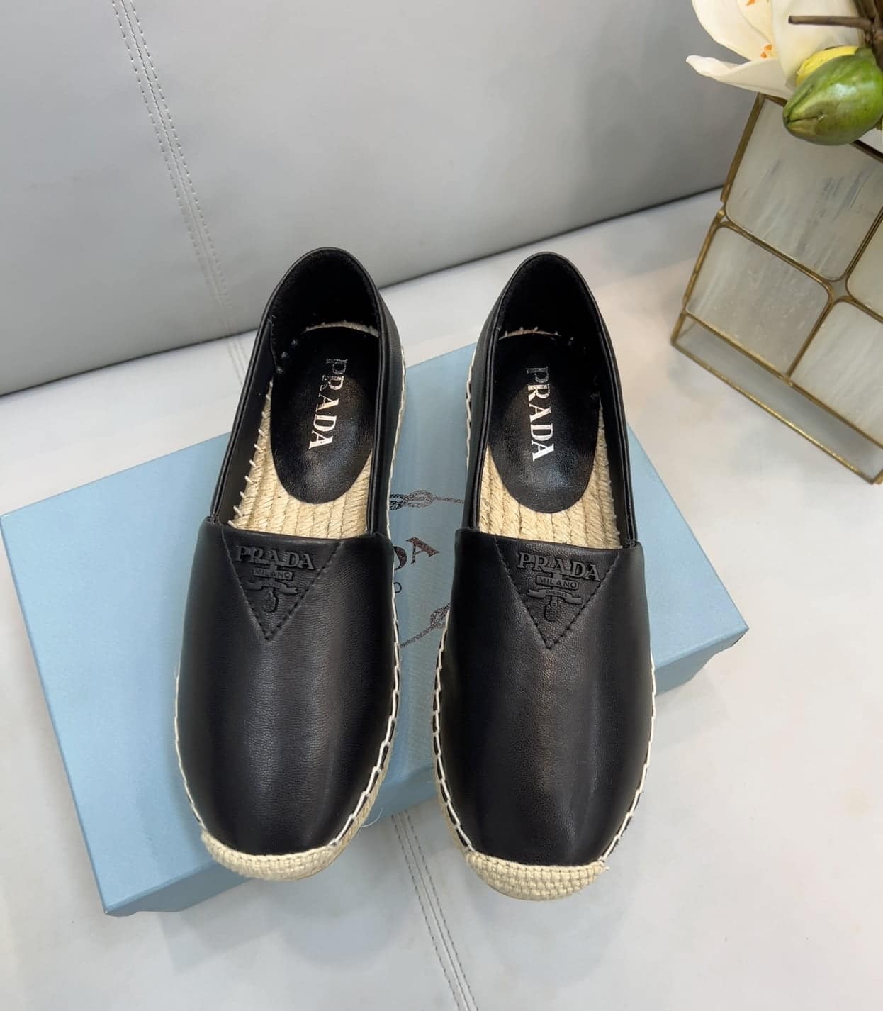 (1:1 replica) Prada Nappa Espadrilles Black For Women 0.8in/20mm PRD 1S871M_79N_F0002_F_020