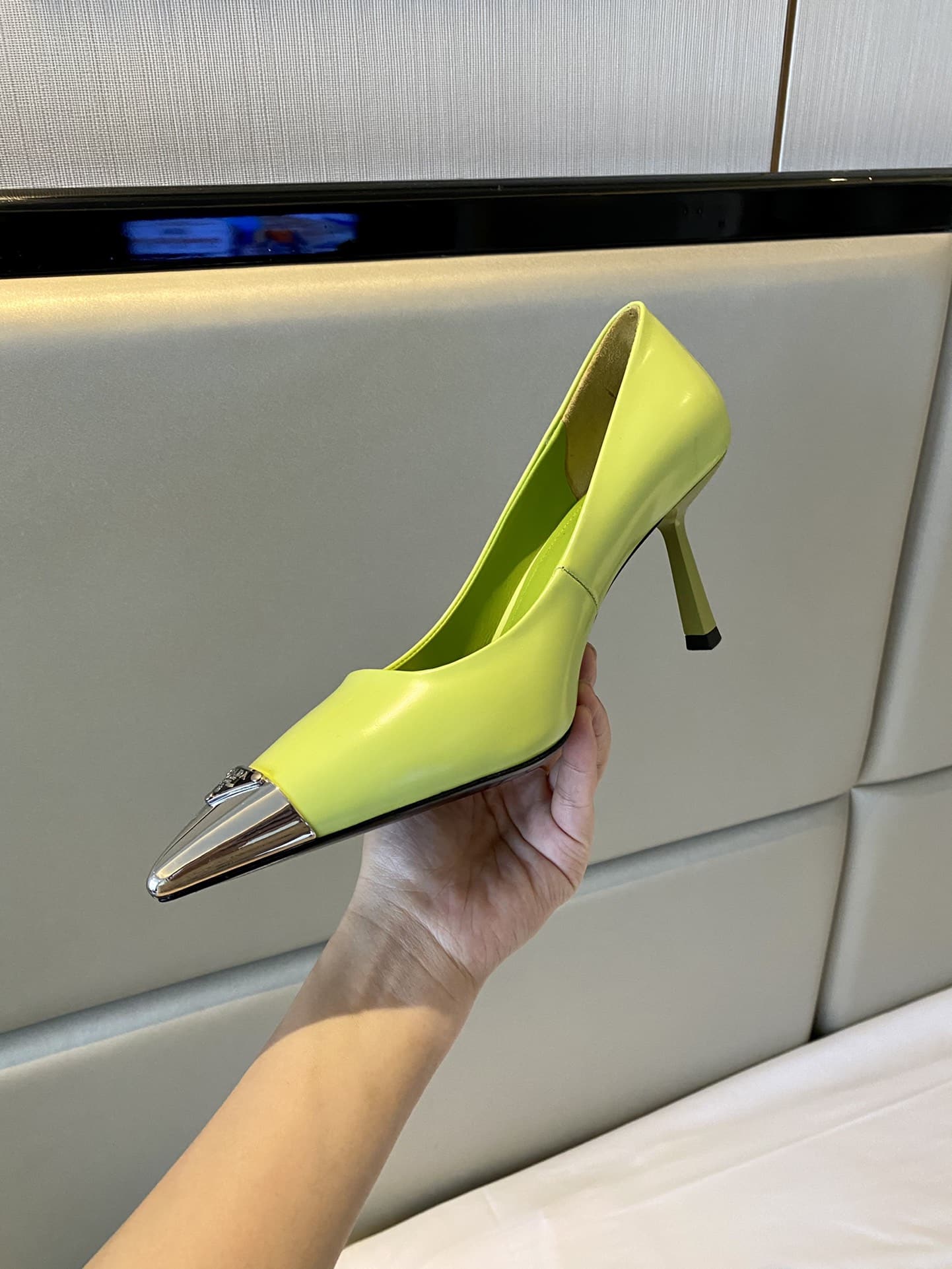 (1:1 replica) Prada Brushed Pumps Green For Women 2.9in/75mm PRD