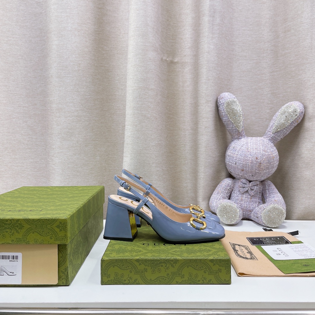 (1:1 replica) Gucci Women s Mid-Heel Slingback With Horsebit Jade Green For Women GG