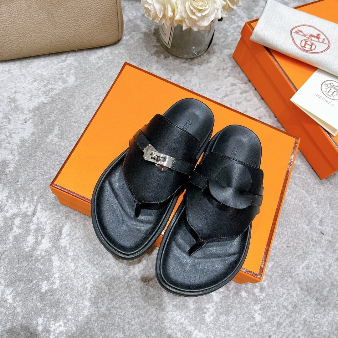 (1:1 replica) Hermes Empire Sandal Black For Women, Women s Shoes H221074Z 02360