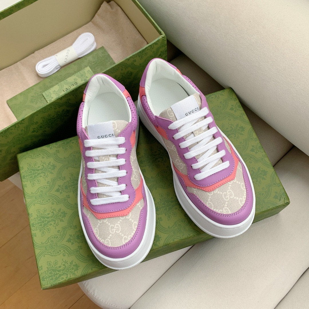 (1:1 replica) Gucci Women s GG Sneaker Pink And Purple Supreme For Women 670408 UPG90 5471