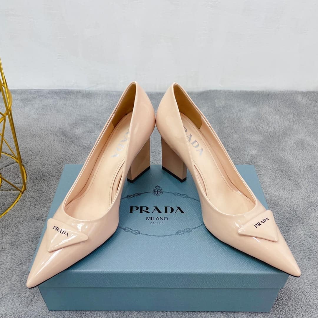 (1:1 replica) Prada Brushed Pumps Beige For Women PRD