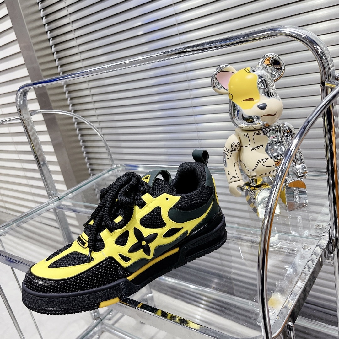 (1:1 replica) Louis Vuitton Women s Skate Sneakers Yellow For Women LV
