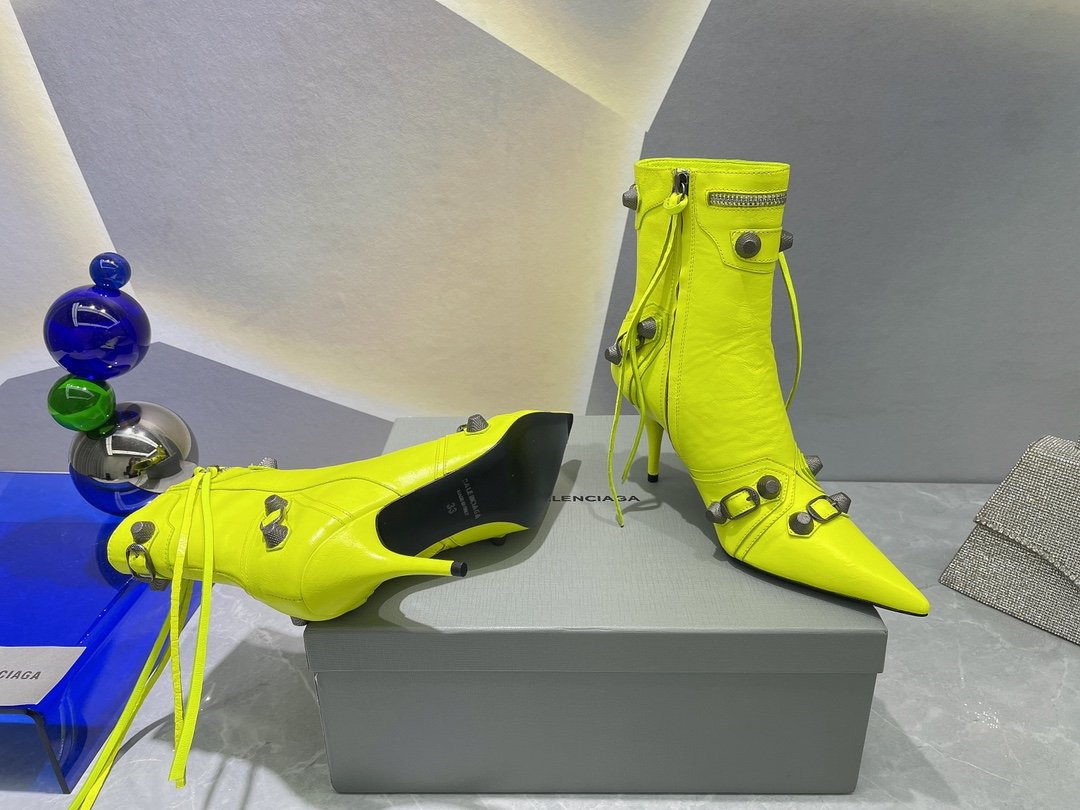 (1:1 replica) Balenciaga Cagole Bootie Yellow For Women