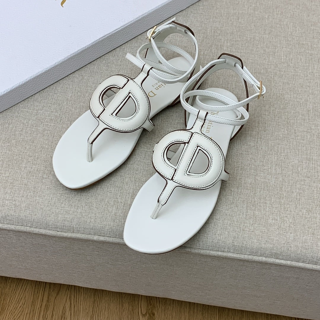 (1:1 replica) Christian Dior D Club Sandal White For Women CD