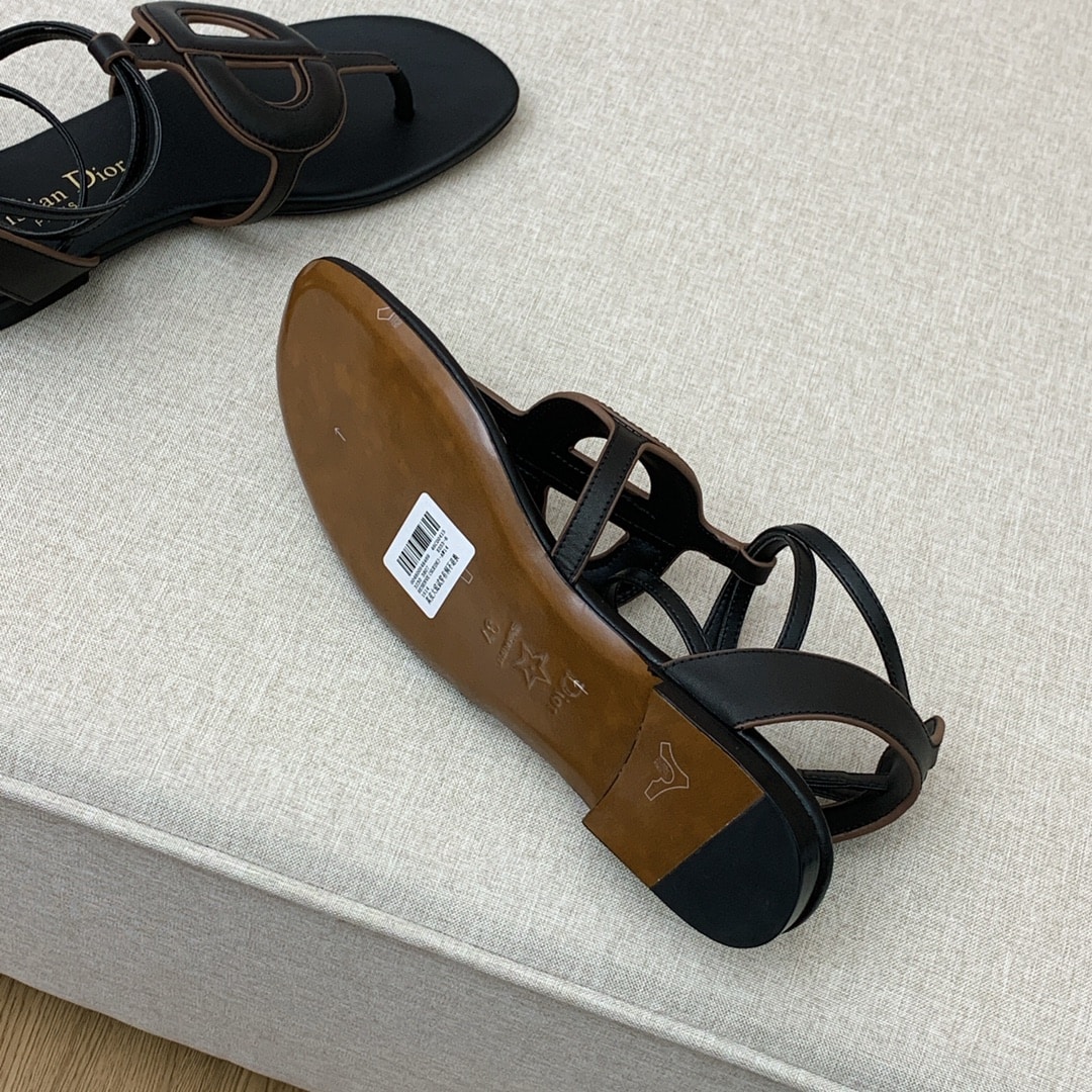 (1:1 replica) Christian Dior D Club Sandal Black For Women CD