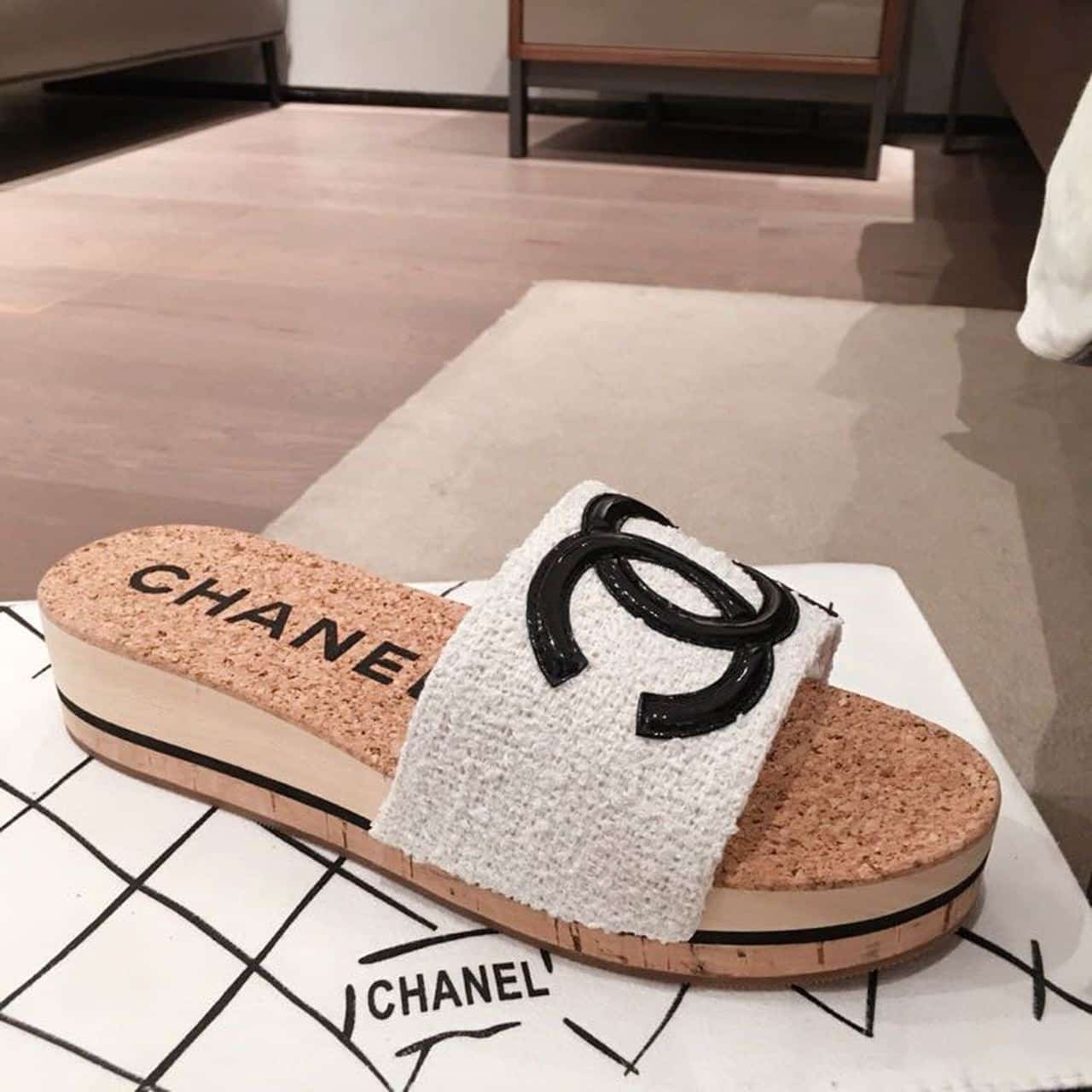 (1:1 replica) Chanel Mules White/Black For Women, Women s Shoes