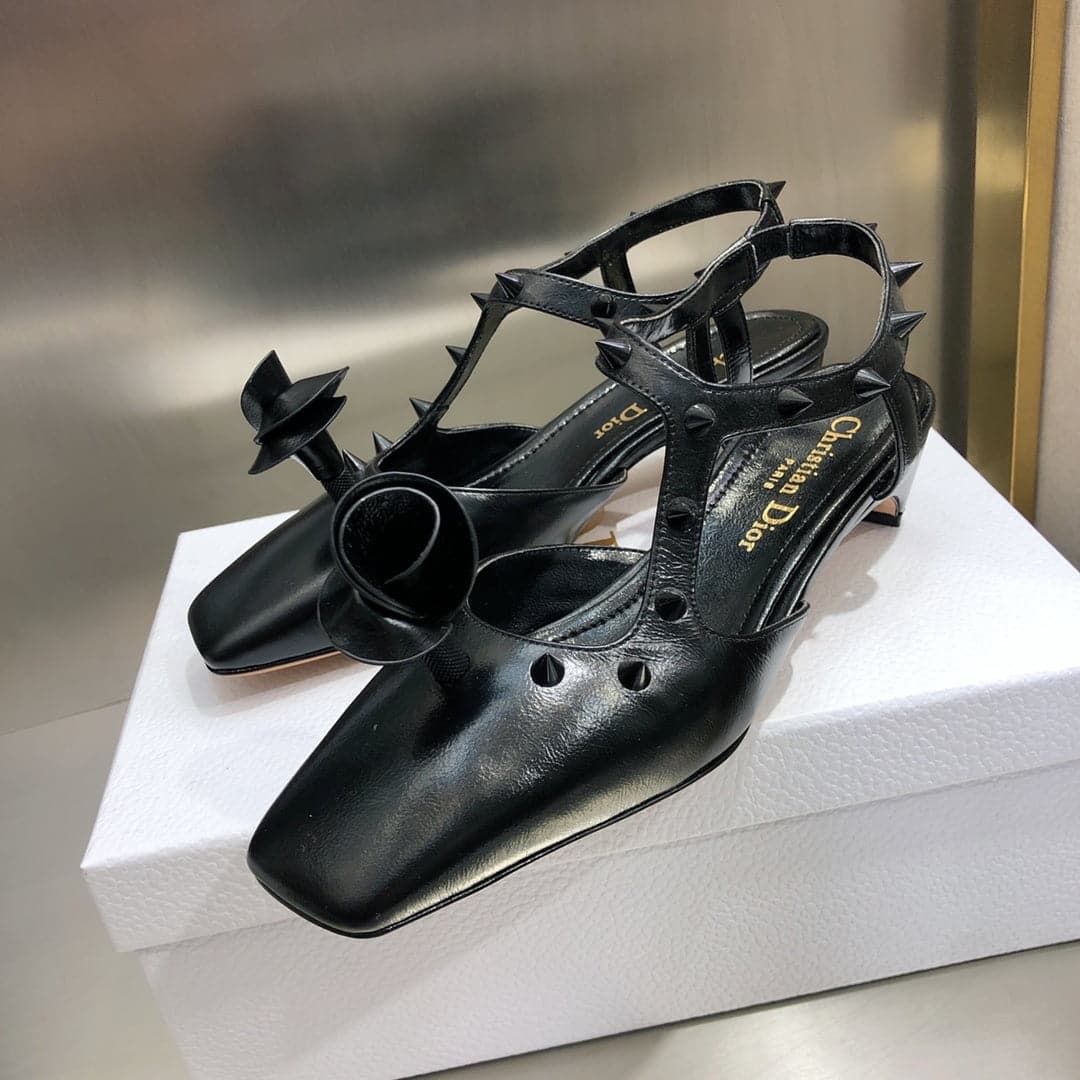 (1:1 replica) Christian Dior Women s Rose Fantastique Pump Black For Women CD 1.5in/4cm