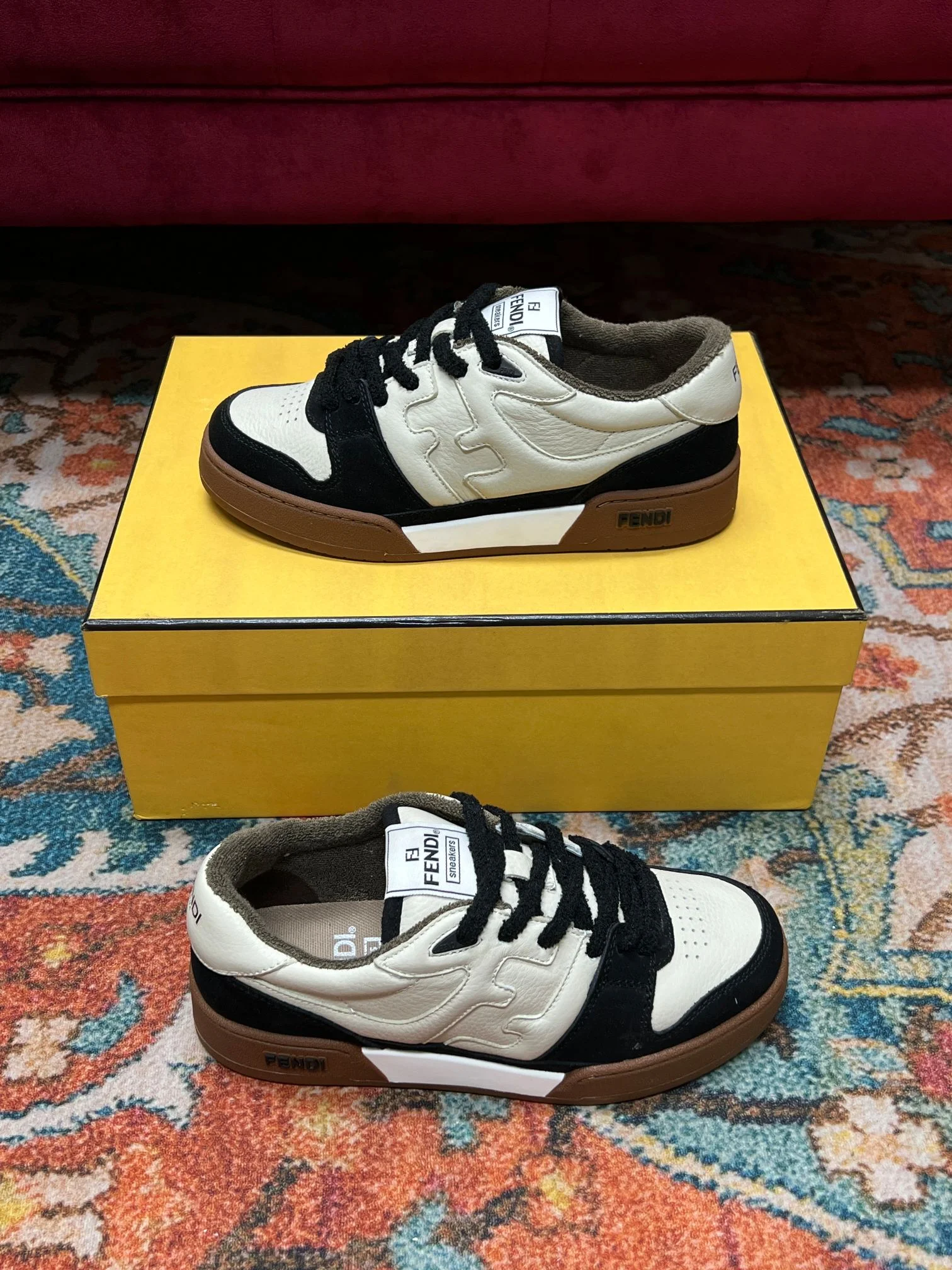 (1:1 replica) Fendi Match Low Tops In Black For Women 8E8252AHH2F1FZB