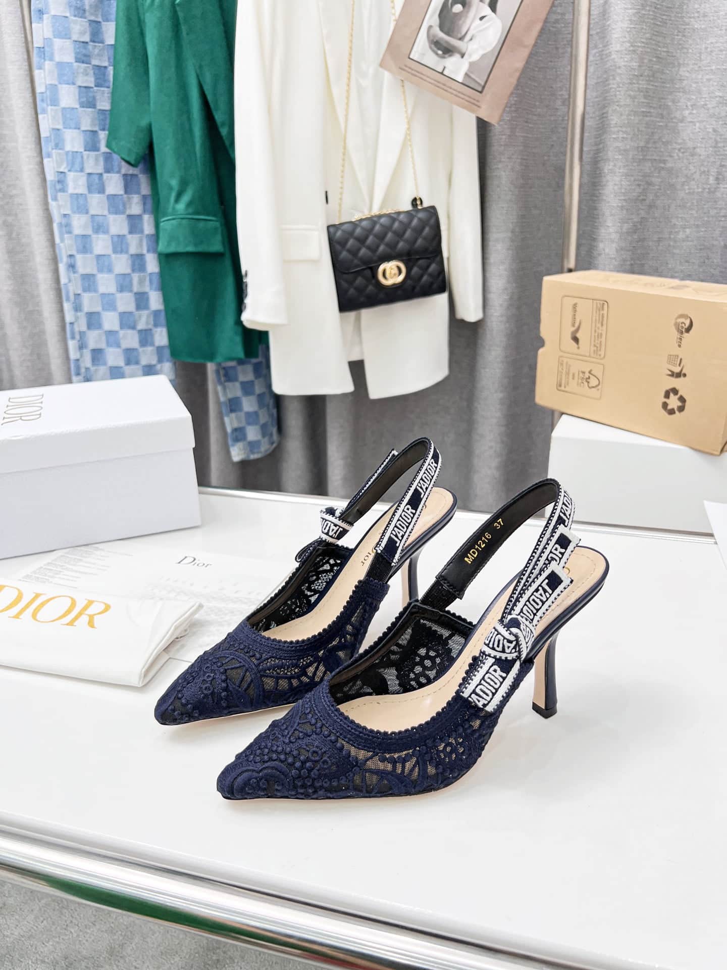 (1:1 replica) Christian Dior Women s J Adior Slingback Pump Blue For Women CD