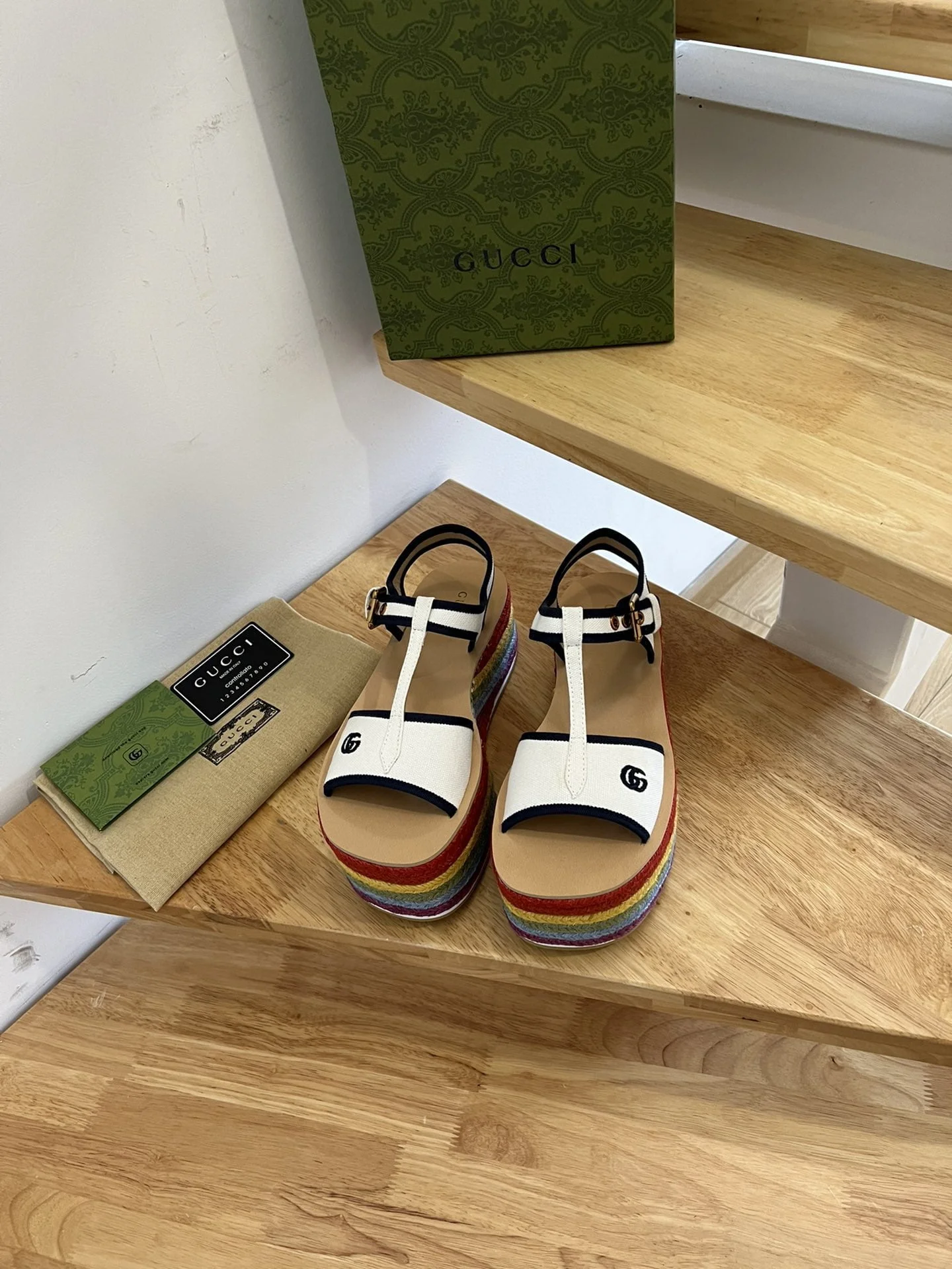 (1:1 replica) Gucci Women s Platform Sandal White For Women GG