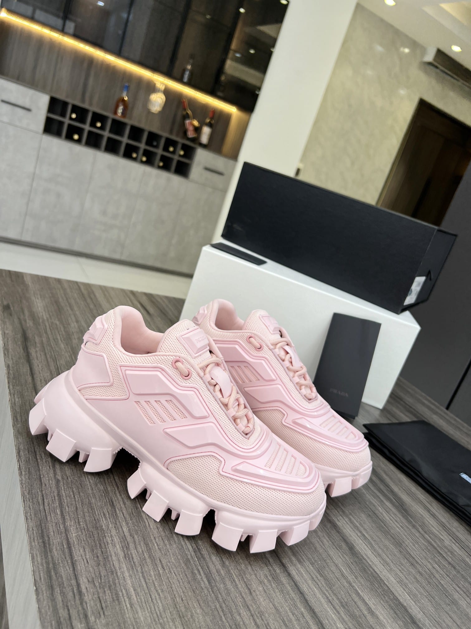 (1:1 replica) Prada Cloudbust Thunder Sneakers Pink For Women PRD 1E819L_3KR2_F0E18_F_050